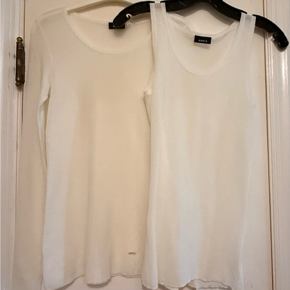 Akris Ivory Long Sleeve and Tank Top Duo